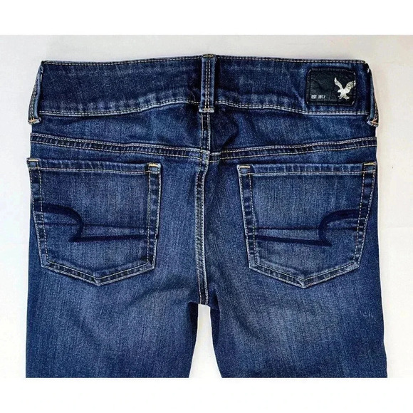 American Eagle Outfitters Size 2 Regular Super Stretch Artist Crop Blue Jeans - Picture 10 of 13
